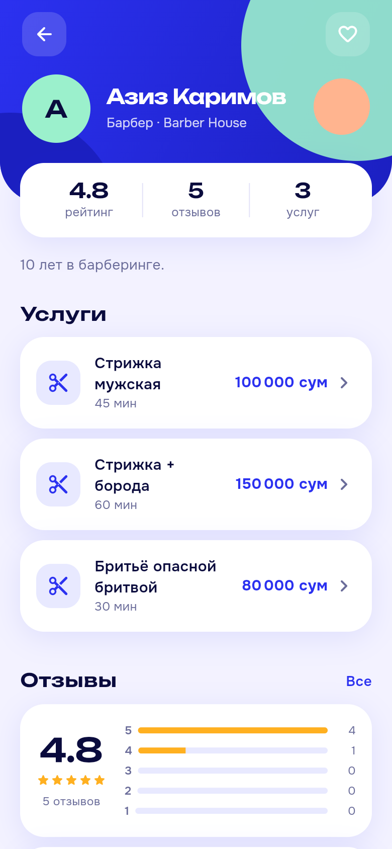 Профиль мастера